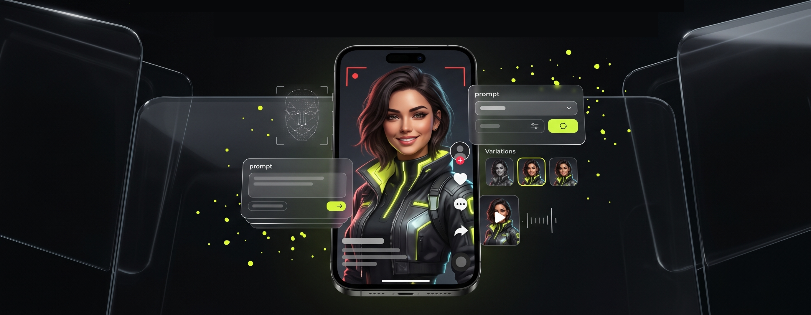 AI-аватар у мобільному інтерфейсі генерації